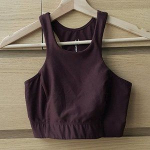 Grana Burgundy Racer Front Crop Top Sports Bra Size XS